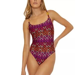 Trink Turk Chain Print One Piece Swimsuit - Size 10